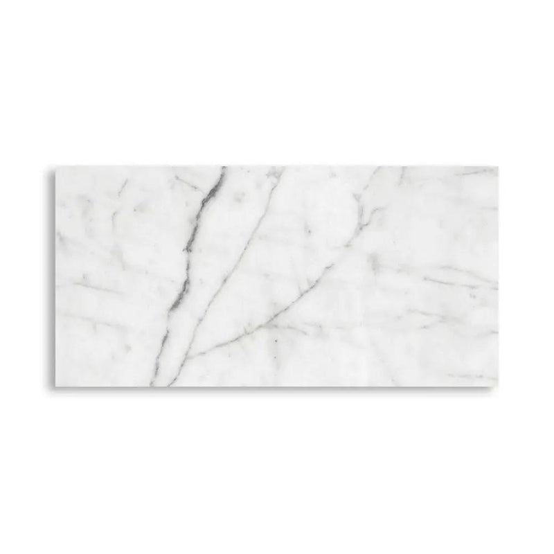 White Carrara Honed Marble Tiles 2 3/4x5 1/2