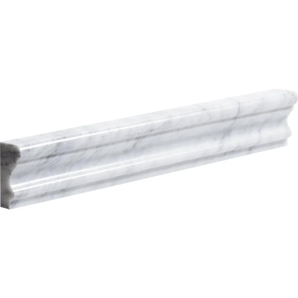 White Carrara Polished Andorra Marble Moldings 2x12