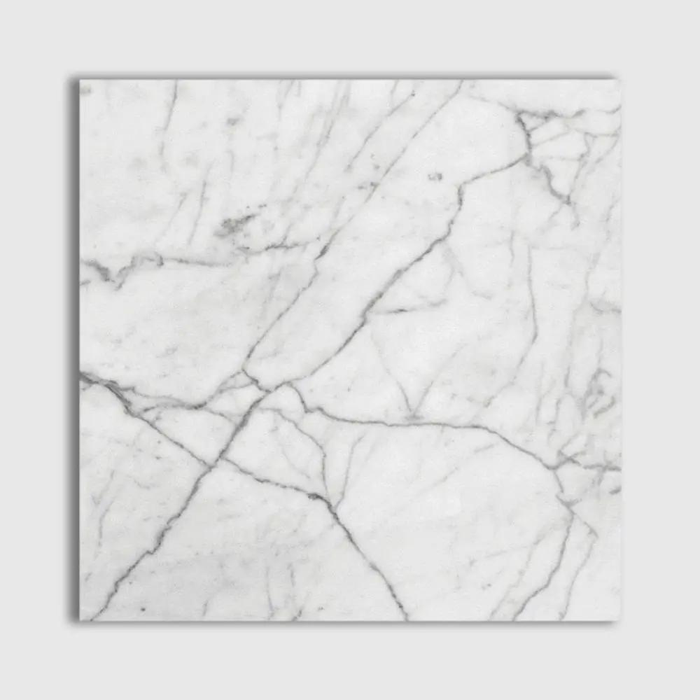 White Carrara Select Polished Marble Tiles 24x24
