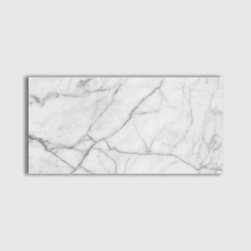 Italian Carrara Polished Marble Tiles 6x12