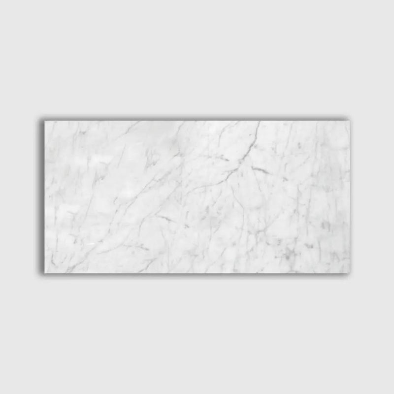 White Carrara Select Polished Marble Tiles 12x24