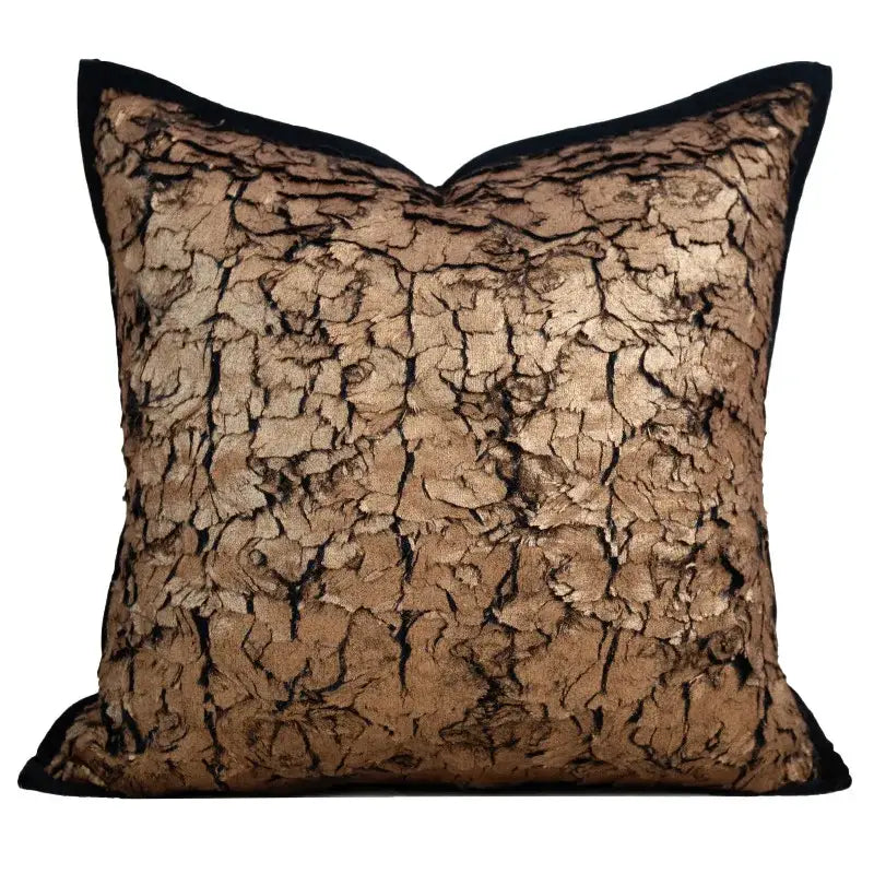 Italian light luxury brown & white cushion cover living room decor