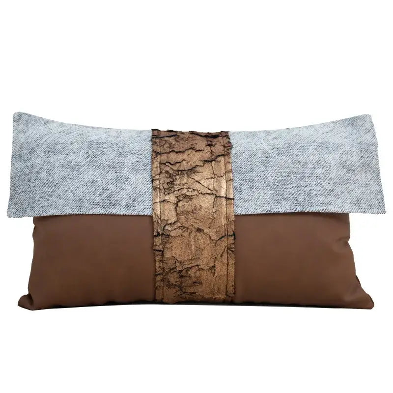 Italian light luxury brown & white cushion cover living room decor