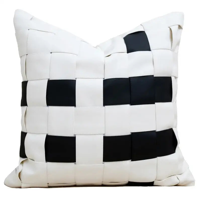 Italian light luxury brown & white cushion cover living room decor