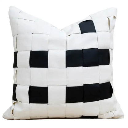 Italian light luxury brown & white cushion cover living room decor