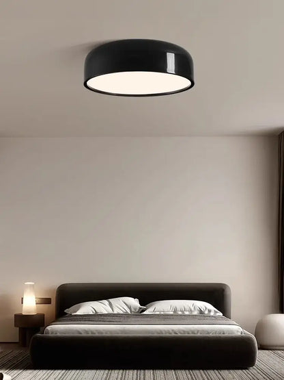 Italian minimalist round black ceiling lamp bedroom light