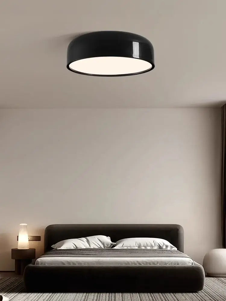 Italian minimalist round black ceiling lamp bedroom light