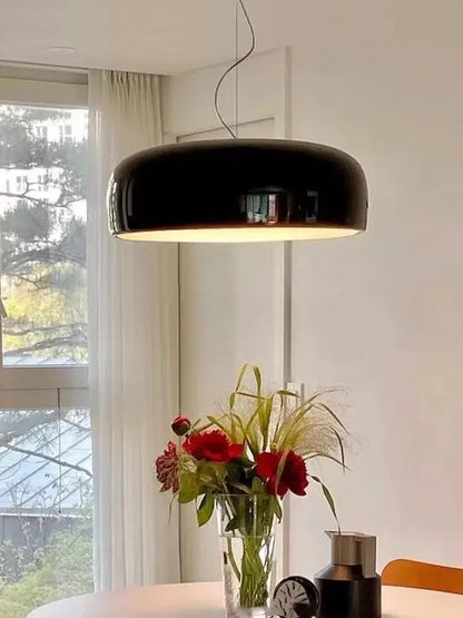 Italian minimalist round black ceiling lamp bedroom light