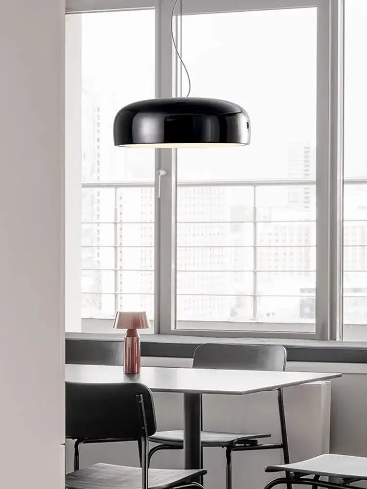 Italian minimalist round black ceiling lamp bedroom light