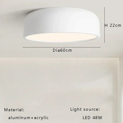 Italian minimalist round black ceiling lamp bedroom light