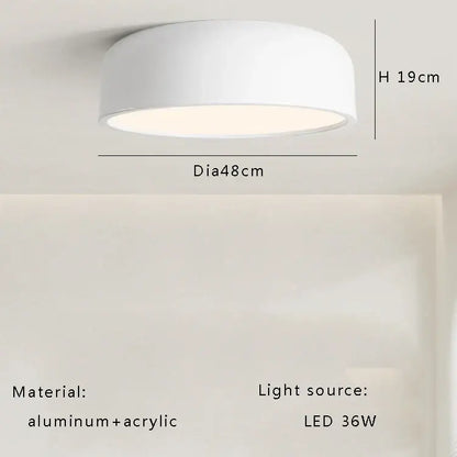 Italian minimalist round black ceiling lamp bedroom light
