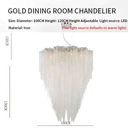 Italian postmodern crystal tassel pendant light bedroom chandelier