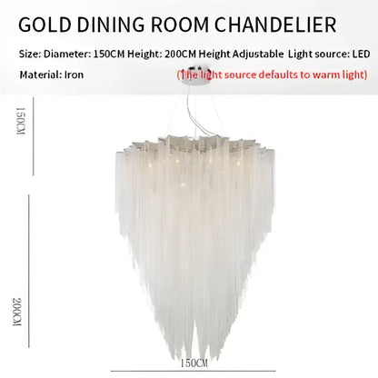 Italian postmodern crystal tassel pendant light bedroom chandelier