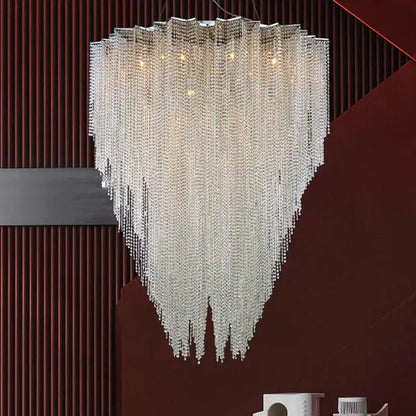 Italian postmodern crystal tassel pendant light bedroom chandelier
