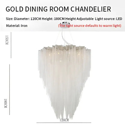 Italian postmodern crystal tassel pendant light bedroom chandelier