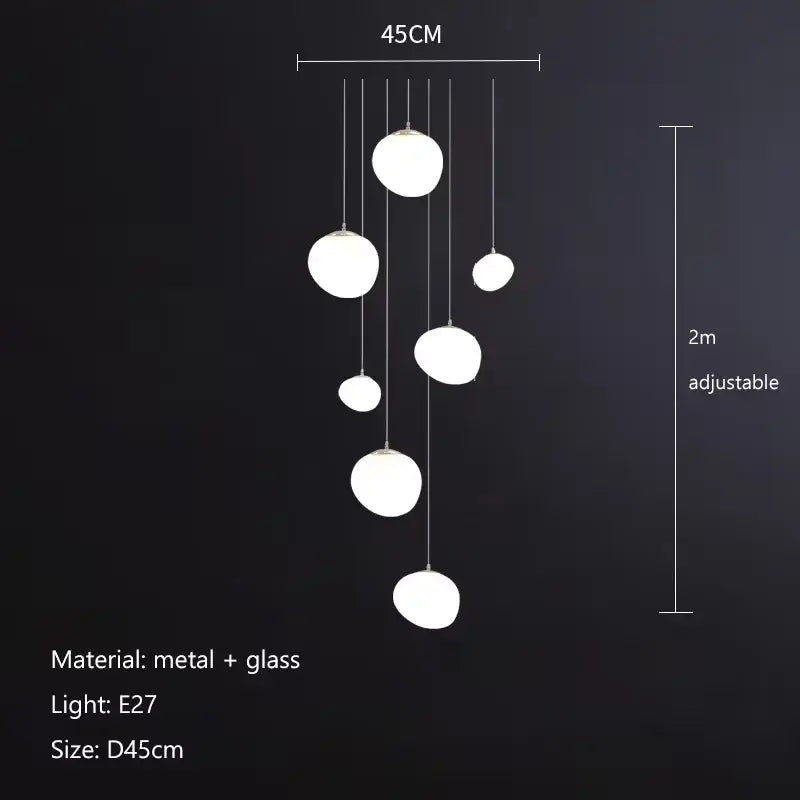 Italian style white bubble glass pendant lamp kitchen light