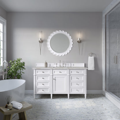 James Martin Brittany 60" Single Bathroom Vanity, Bright White