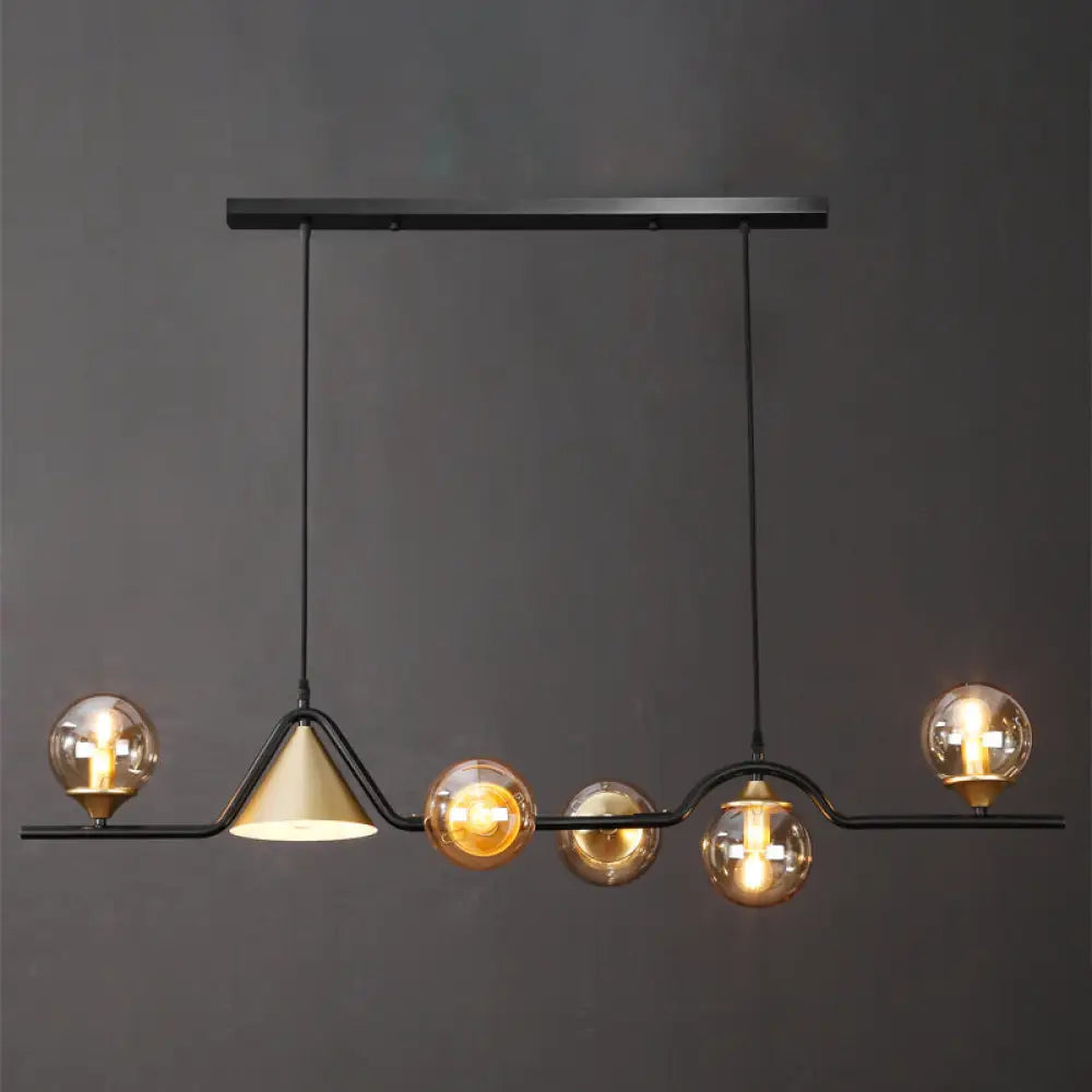 DecorBites™ Ivory Glass Island Pendant Light: Geometric, Contemporary Hanging Fixture for Restaurants