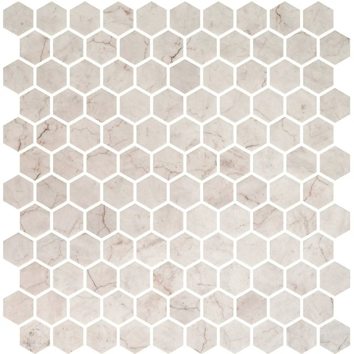 Ivory Honed Hexagon Glass Mosaics 11 3/4x11 1/2