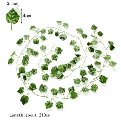 Ivy green fake leaves garland vine front door outdoor decoration