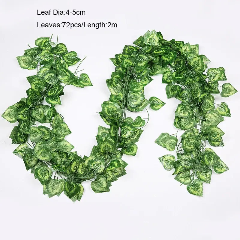 Ivy green fake leaves garland vine front door outdoor decoration