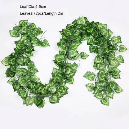 Ivy green fake leaves garland vine front door outdoor decoration