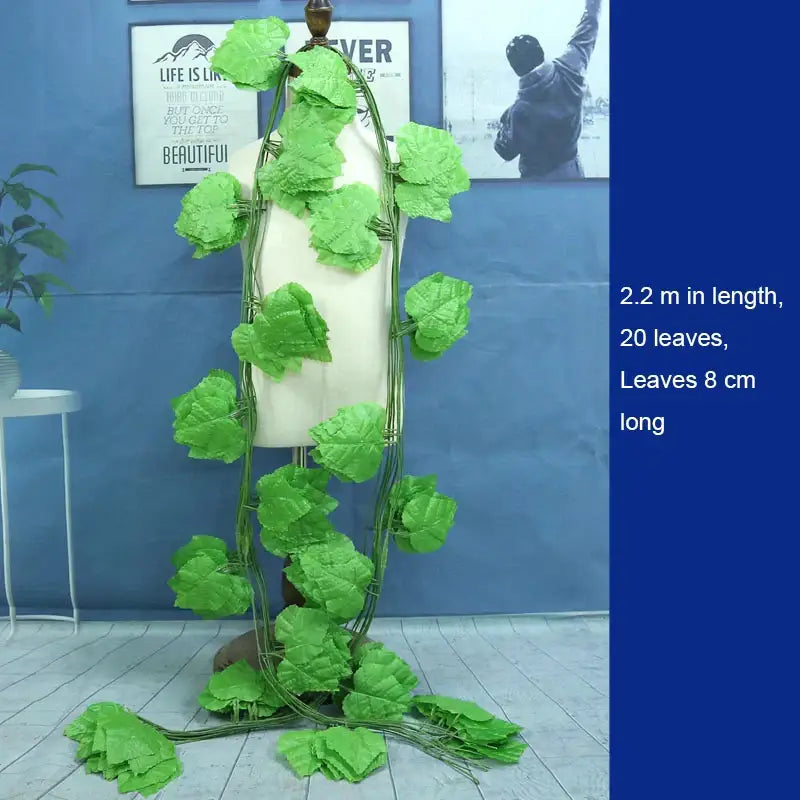 Ivy green fake leaves garland vine front door outdoor decoration