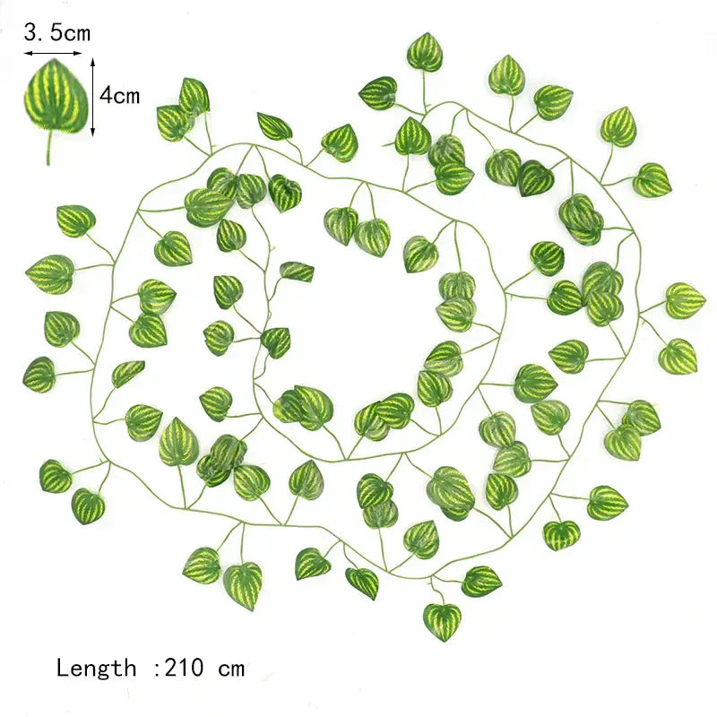 Ivy green fake leaves garland vine front door outdoor decoration