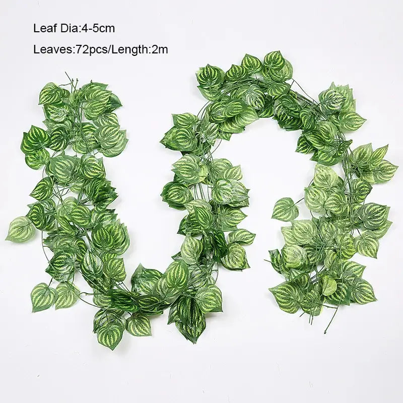 Ivy green fake leaves garland vine front door outdoor decoration