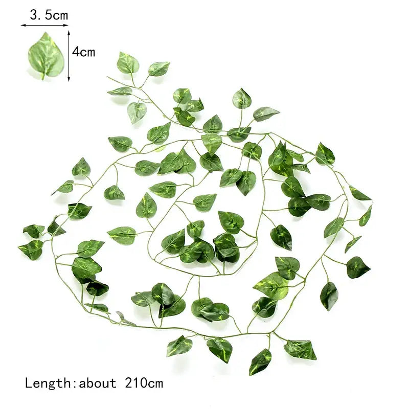 Ivy green fake leaves garland vine front door outdoor decoration