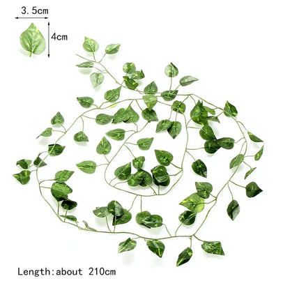 Ivy green fake leaves garland vine front door outdoor decoration