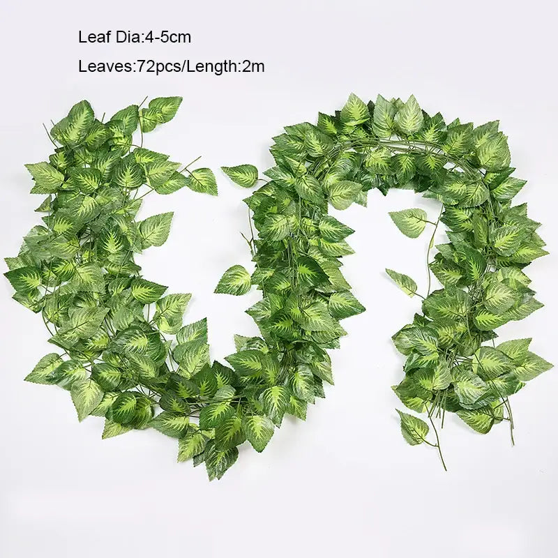 Ivy green fake leaves garland vine front door outdoor decoration