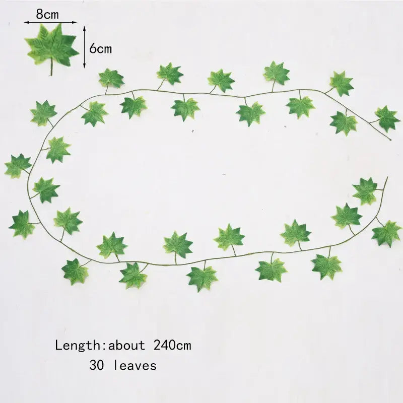 Ivy green fake leaves garland vine front door outdoor decoration