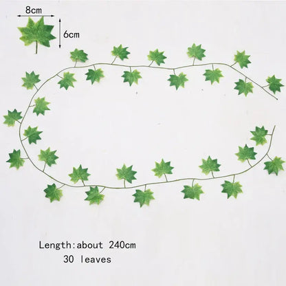 Ivy green fake leaves garland vine front door outdoor decoration