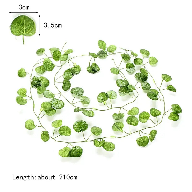 Ivy green fake leaves garland vine front door outdoor decoration