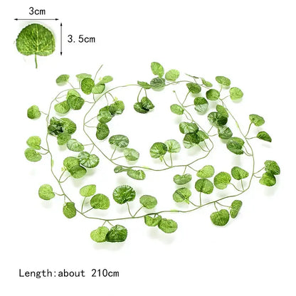 Ivy green fake leaves garland vine front door outdoor decoration