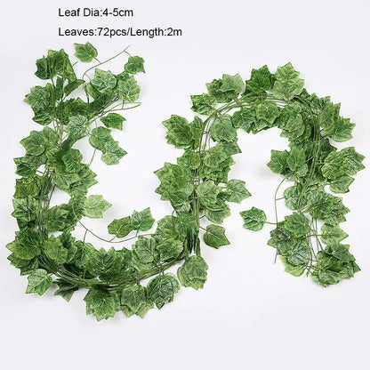 Ivy green fake leaves garland vine front door outdoor decoration
