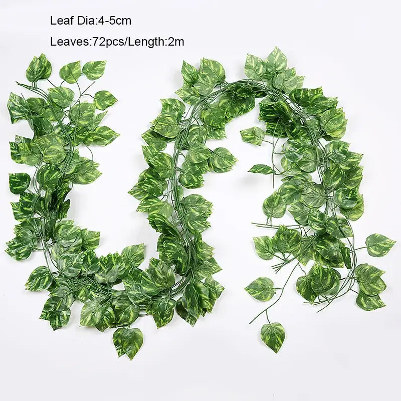 Ivy green fake leaves garland vine front door outdoor decoration
