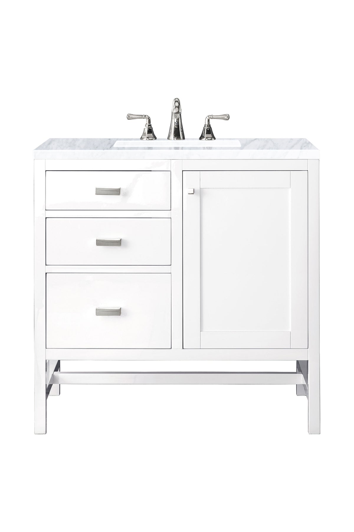 James Martin Addison 36" Single Bathroom Vanity, Glossy White