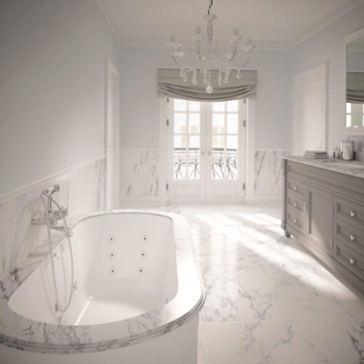 Jacuzzi Duetta 66-Inch Premium Undermount Whirlpool Bathtub [JDUE6636WCR2H] (SAK36096)