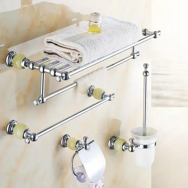Jade bathroom set chrome & pale green accessories – bathroom