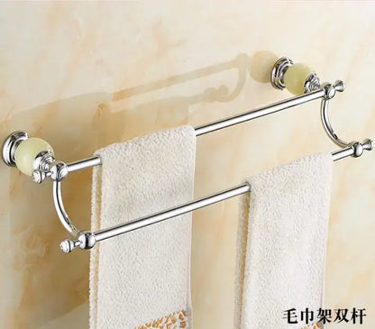 Jade bathroom set chrome & pale green accessories – bathroom
