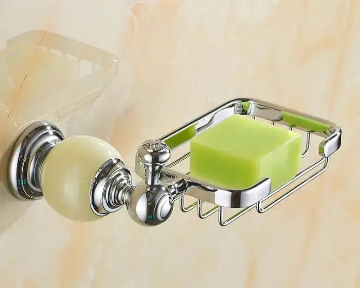 Jade bathroom set chrome & pale green accessories – bathroom