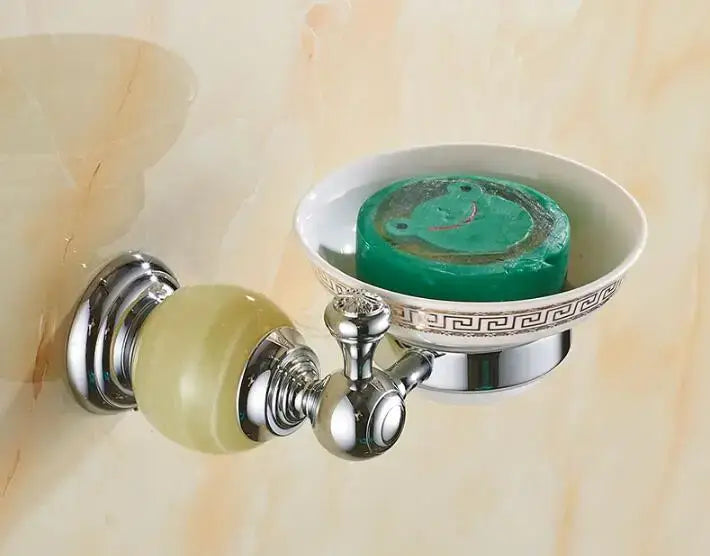 Jade bathroom set chrome & pale green accessories – bathroom