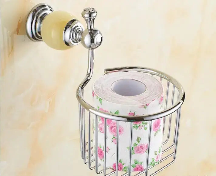 Jade bathroom set chrome & pale green accessories – bathroom