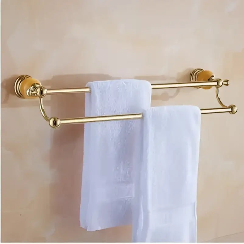 Jade gold bathroom accessories set with amber marble – bathroom