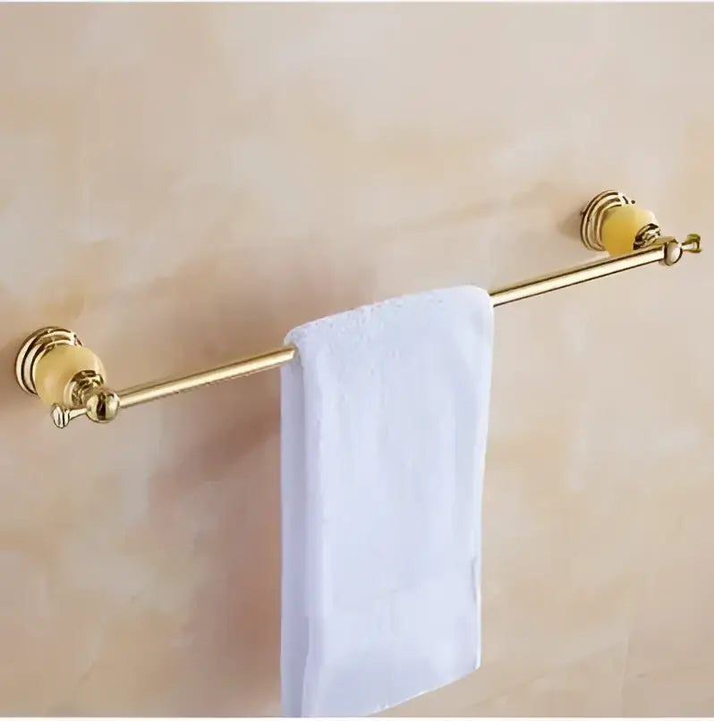 Jade gold bathroom accessories set with amber marble – bathroom