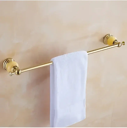 Jade gold bathroom accessories set with amber marble – bathroom