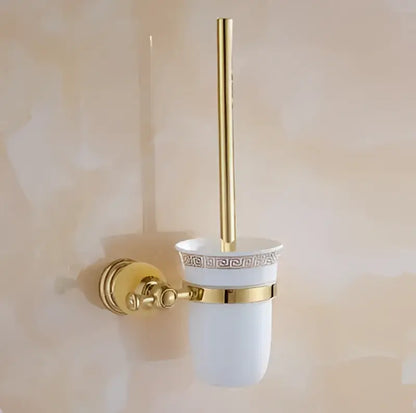 Jade gold bathroom accessories set with amber marble – bathroom