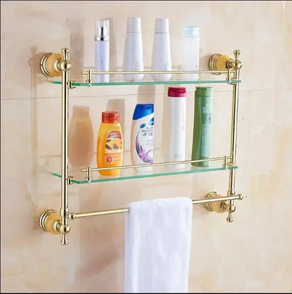 Jade gold bathroom accessories set with amber marble – bathroom